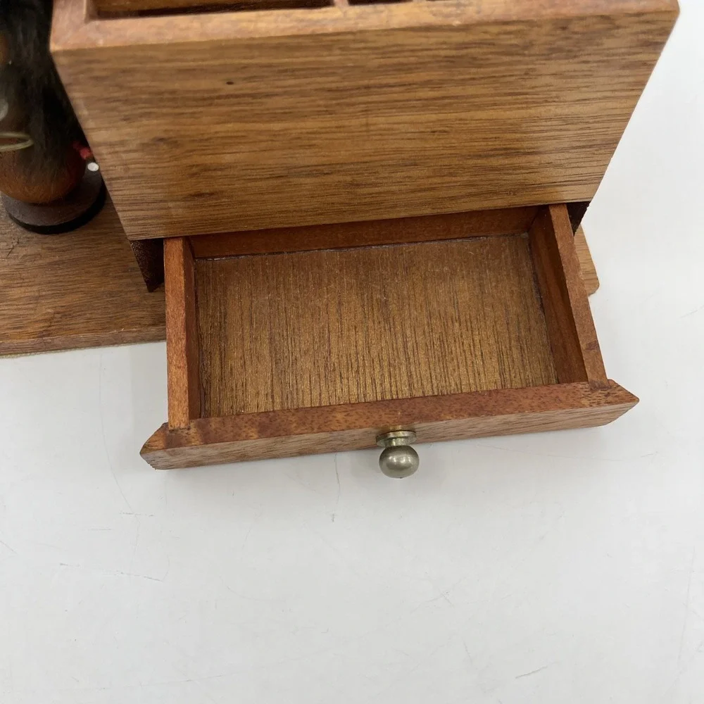 MCM‎ Kitschy Desk Organizer 1950's Wood Earl Bernard Japan Odd Couple